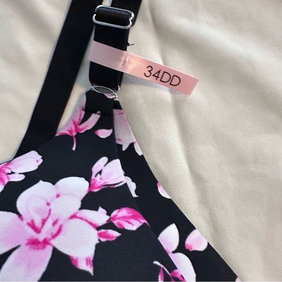 NWT La Vie en Rose Sleekback Wireless Bra – Floral Print – Size 34DD - Picture 3 of 4